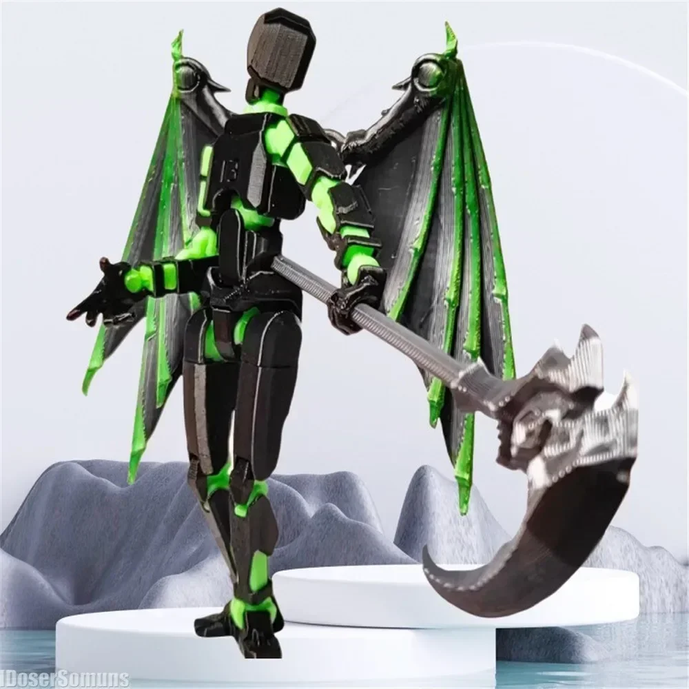 

3D Printed Robot Angel Demon BOSS Soldier Action Figure Toys Movable Transformable Robot Action Figure DIY Stress Reducing Toys