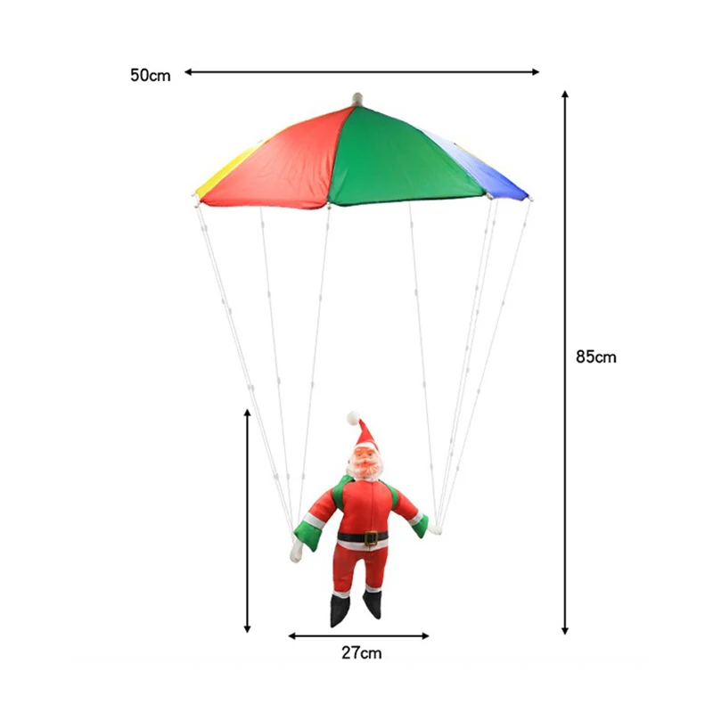 Parachute Lighting Fixture Santa Claus Hanging Deco Leather Wire Lamp Christmas Holiday Party Eaves Courtyard LED Light String