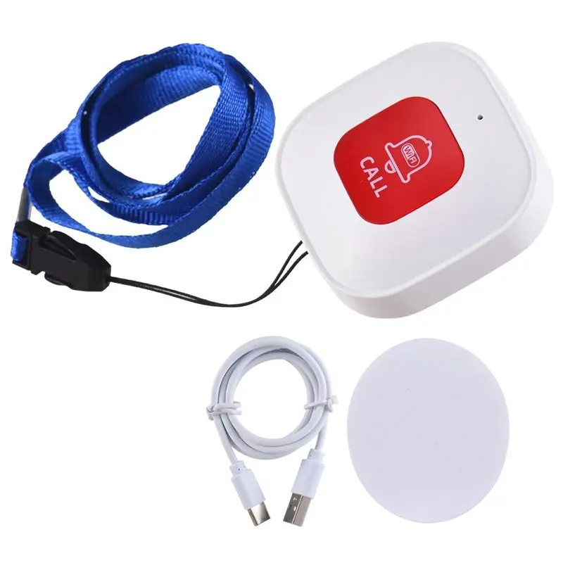 A42Z-Tuya Wifi SOS Call Button Wireless Caregiver Pager Phone Alert Transmitter Emergency Call Button For Kid Elderly Patient