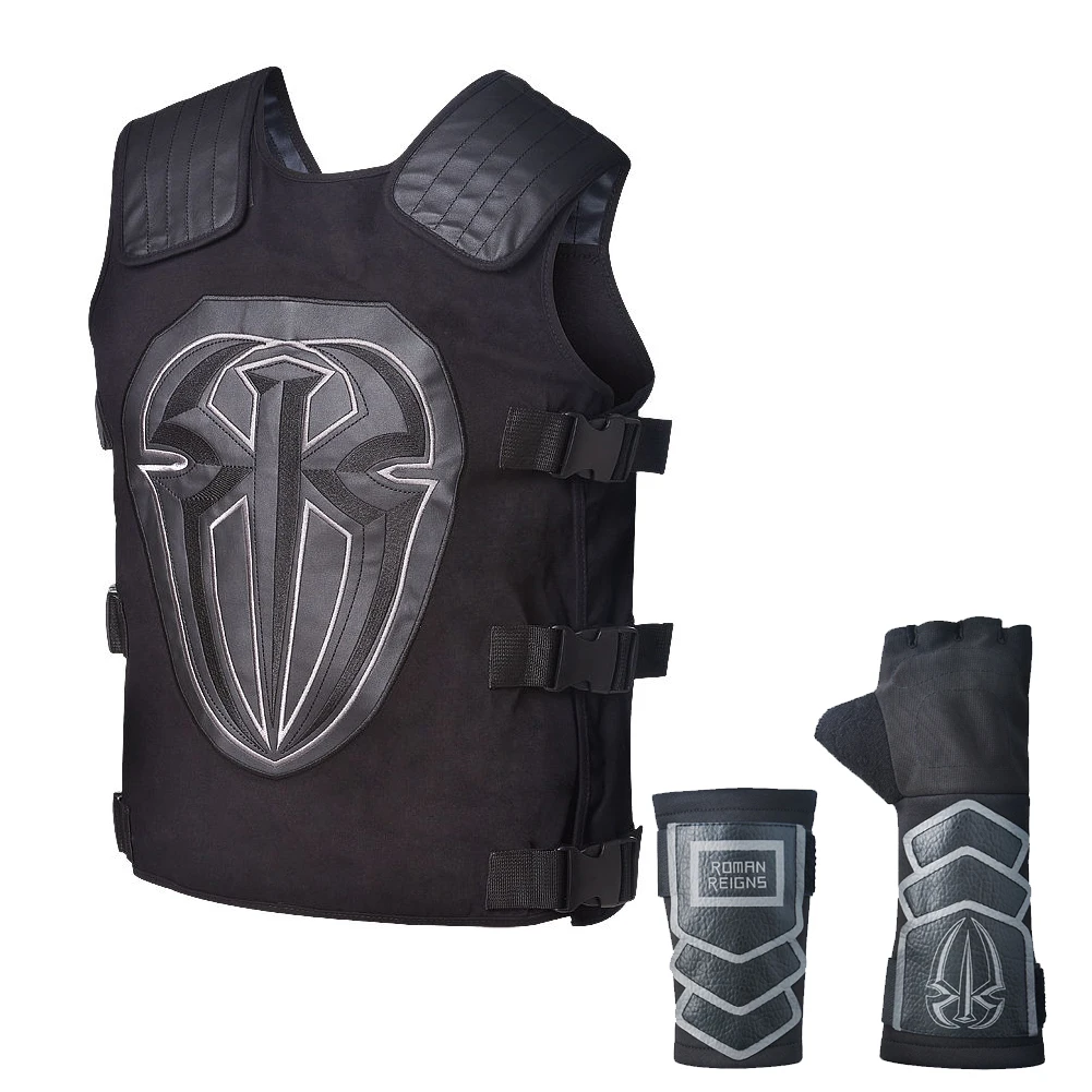 

Roman Reigns Replica Tactical Vest Superman Punch Gloves Costume Onyx Black Elite Fan Gear
