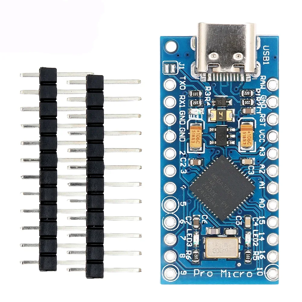 Substituição de Chip Original para Arduino Pro Mini, ATmega32U4, 2 pinos de linha, Leonardo UNO R3, ATmega328, 5V, 16MHz