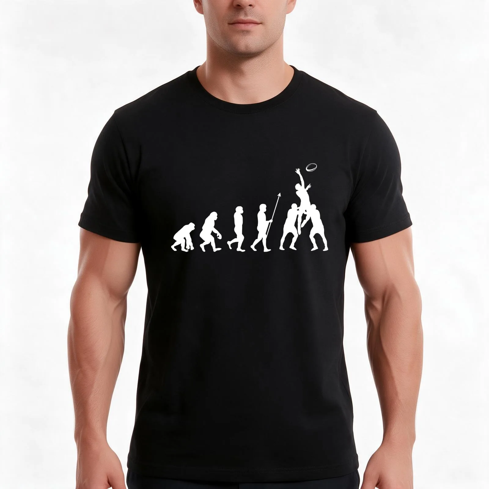 Evolution Of Rugby - Rugby Lover T-Shirt, Summer Casual Cotton Tee, Oversized Streetwear Tops, Vintage Graphic Print