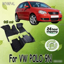 Custom Auto Luxury Leather Car Floor Mat For VW POLO 9N 2002 2003 2004 2005 2006 Car Mat Full Set Women Waterproof Accessories