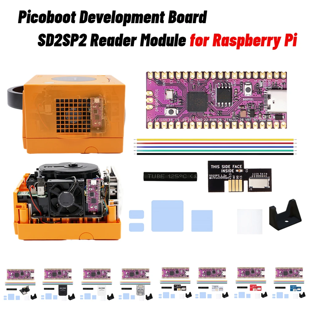 Raspberry PicoBoot Board RP2040 Dual-Core and GC2SD Adapter SD2SP2 Card Reader For Nintendo GameCube Game Console