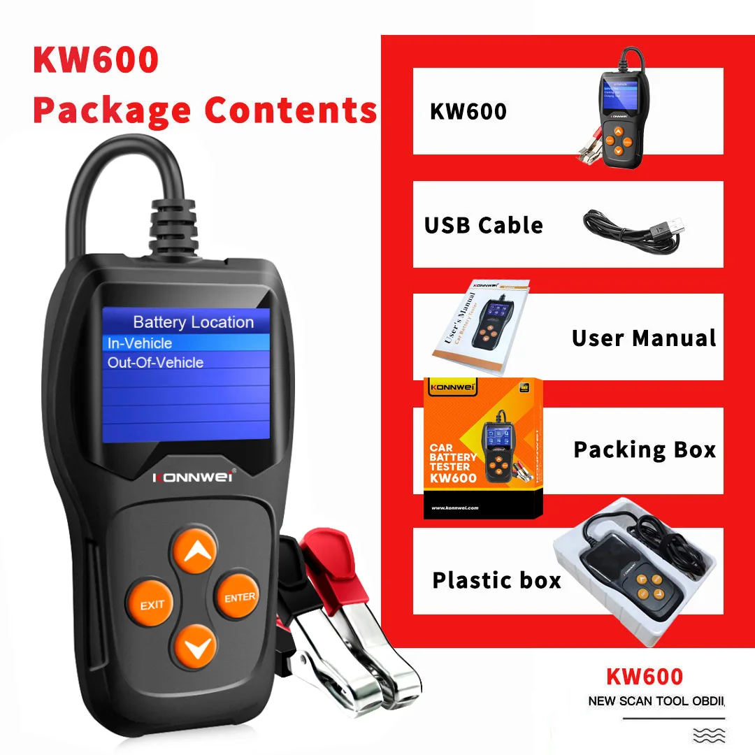 Car Battery Load Tester 12V Automotive Battery Analyzer Car Battery Test Equipment Upgrade Free  With 100-2000 CCA