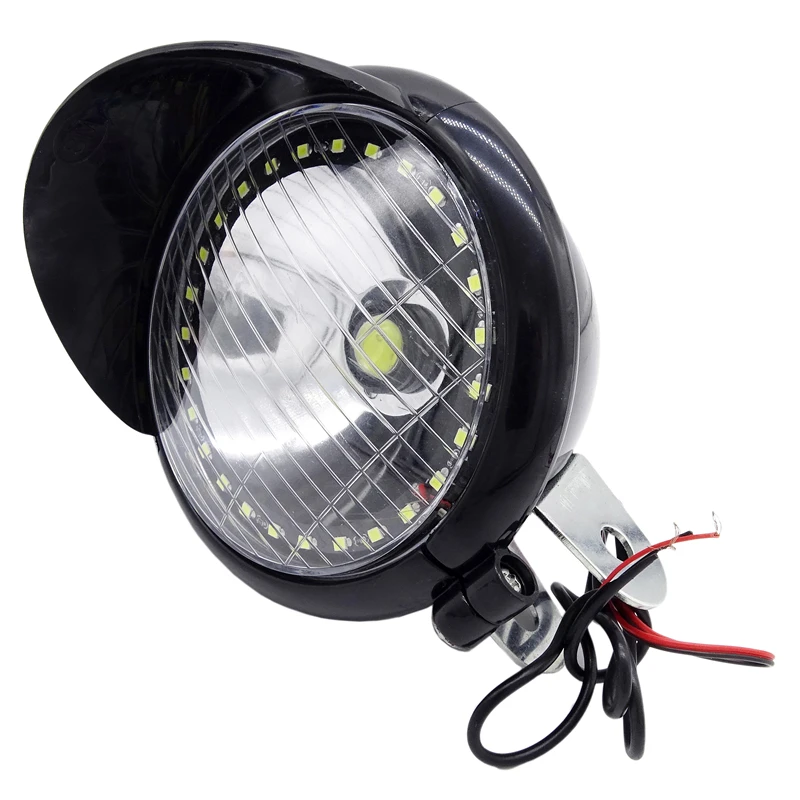 Universal LED Motorcycle Headlight Fog Passing Light with Angel Eye Chrome Spot Fog Lamp White For Honda