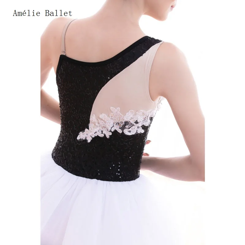 18711 Czarno-Biały Top Gorset Baletowy Tutu Kostium Baletowy dla Kobiet i Dziewcząt Tutu Baleriny Liryczny i Kontemplatywny Kostium Taneczny