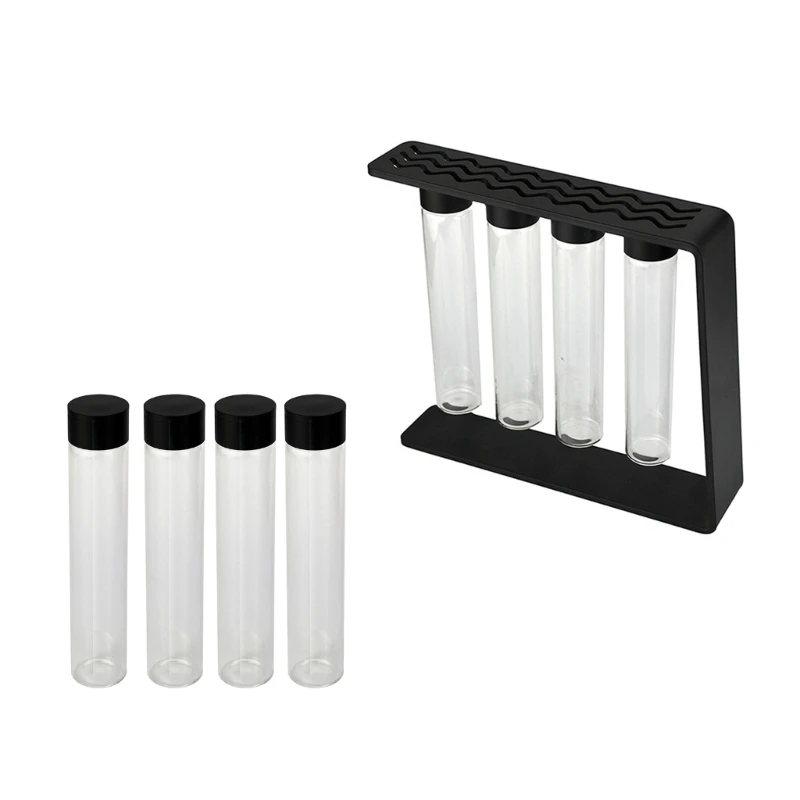 

Glass Coffee Bean Storage Tubes Dose Seal Canisters Coffee Bean Dispenser Bottles Coffee Tube Rack for Coffee