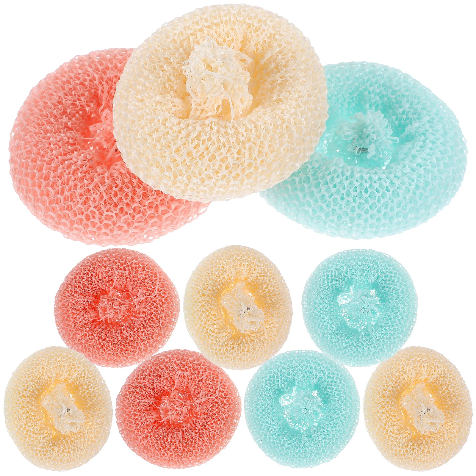 10 Pcs Plate Sponge Plant Fiber Tableware Kitchen Dish Scouring Pads Abs Plastic Scrubbers