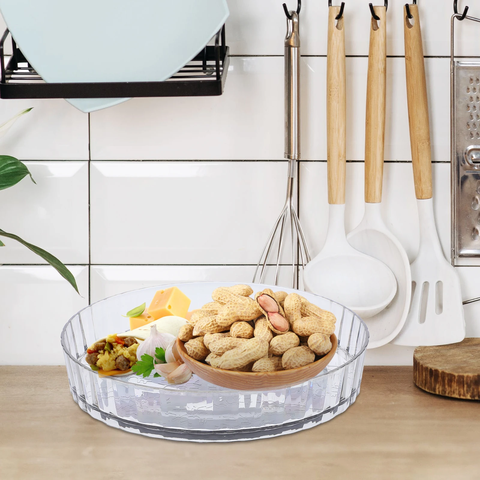 

Turntable Storage Rack Kitchen Rotating Spice Holder Desktop Cosmetics Organizer Condiment Seasoning