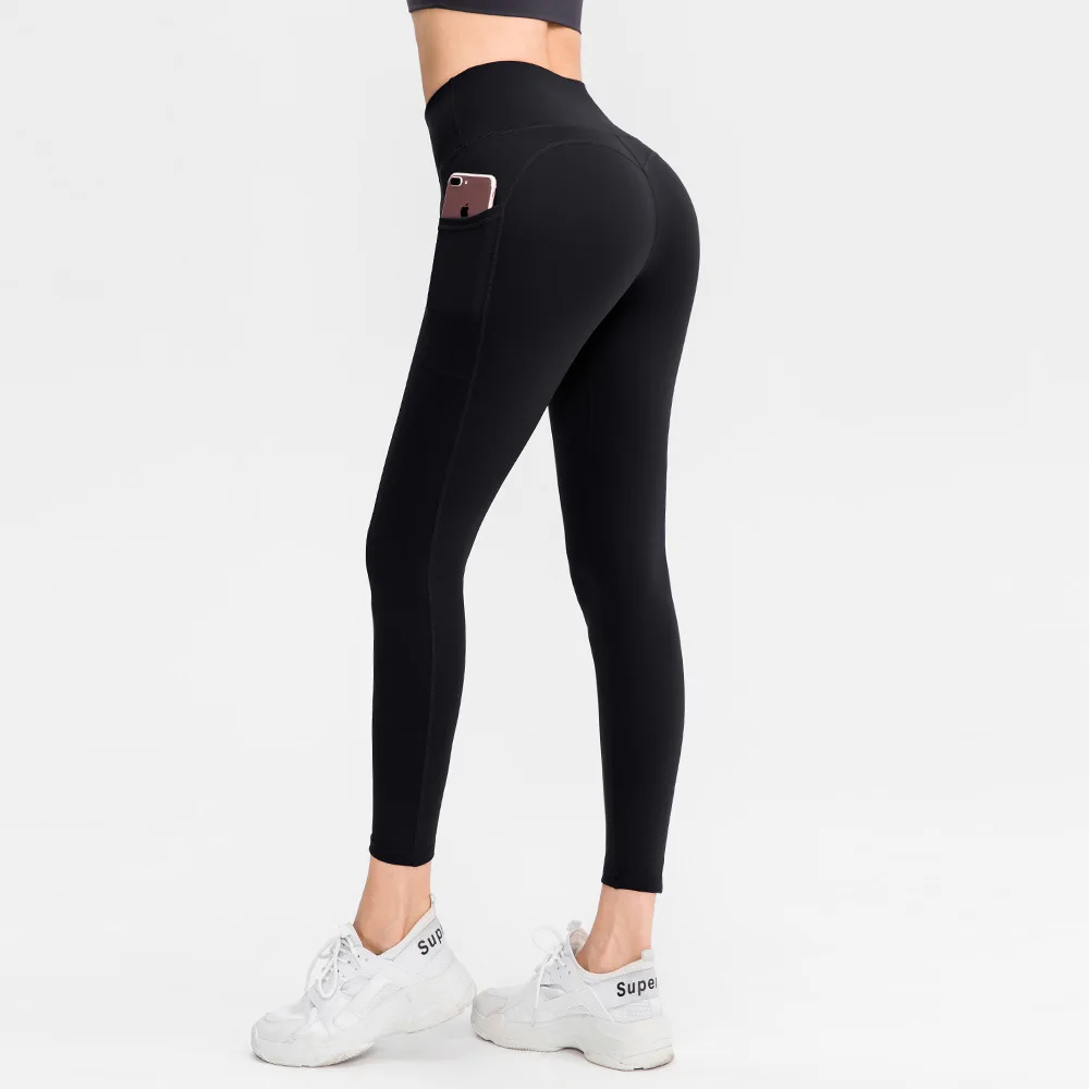 Moda leggings mulheres sem costura bolso esporte fitness rosa legging femme cintura alta ginásio legging yoga roupas dropshipping