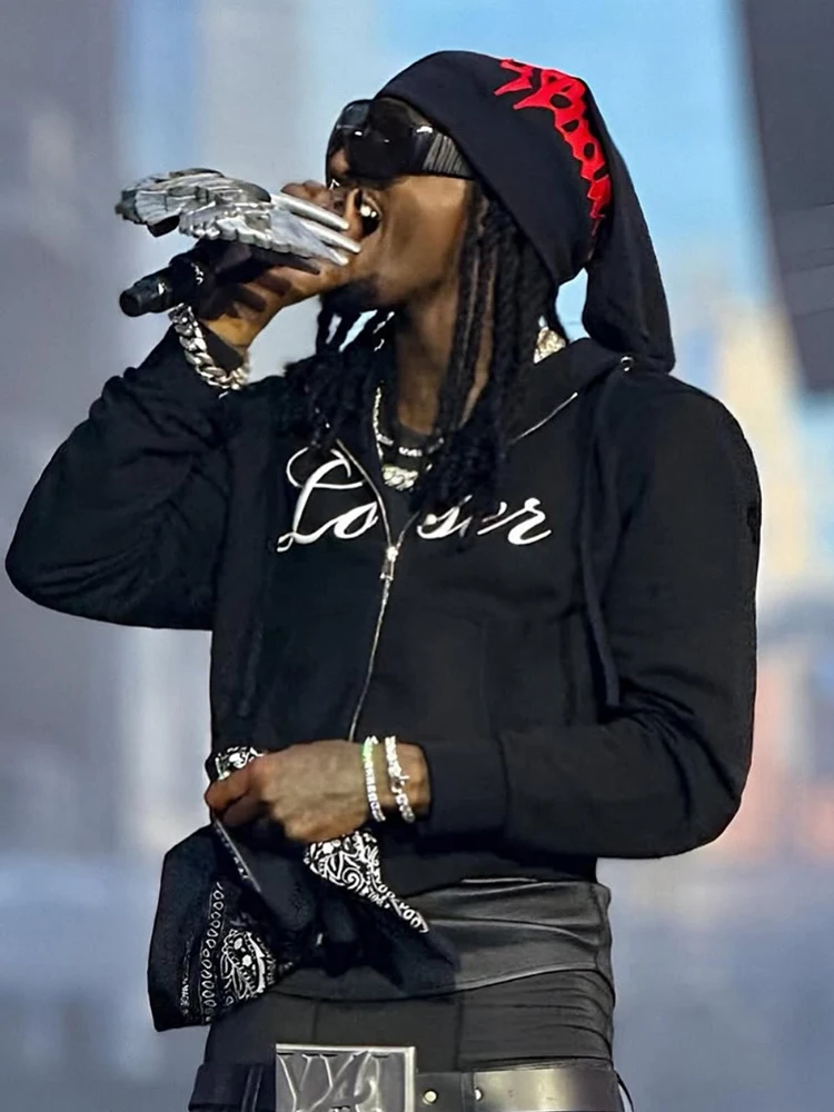 

Lourdes Media Direction Arm Толстовка с капюшоном на молнии Long Sve Толстовка Повседневная Свободная посадка Молодежный принт из полиэстера и хлопка