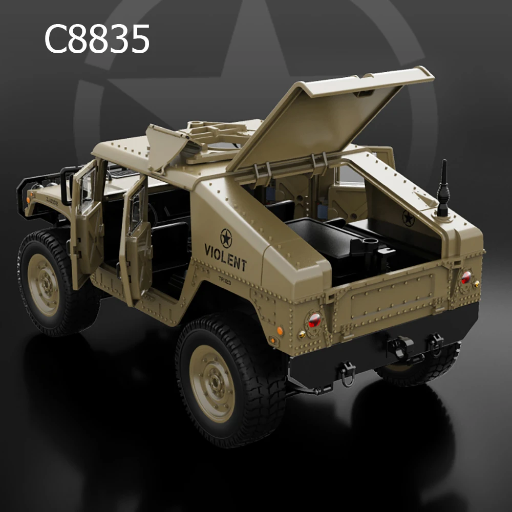 C8835 1/14 RC voiture 4WD tout-terrain 2.4G voiture télécommandée militaire Jeep RC jouets comme cadeau Simulation d'escalade tout-terrain RC chenille