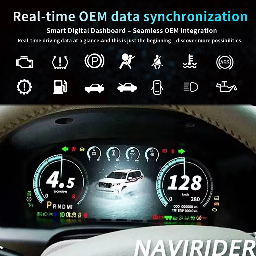 Y 12.3 Inch Linux Car Digital Cluster Instrument Virtual CockPit For Toyota Prado Lexus GX470 2002 - 2009 LCD Center Speedometer view 3