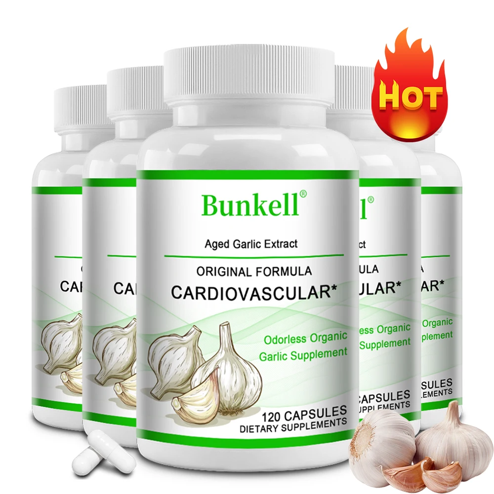 Cápsulas de suplemento de ajo - 600 mg, promueve la salud inmune y cardiovascular, apoya la salud del colesterol, aumenta la inmunidad