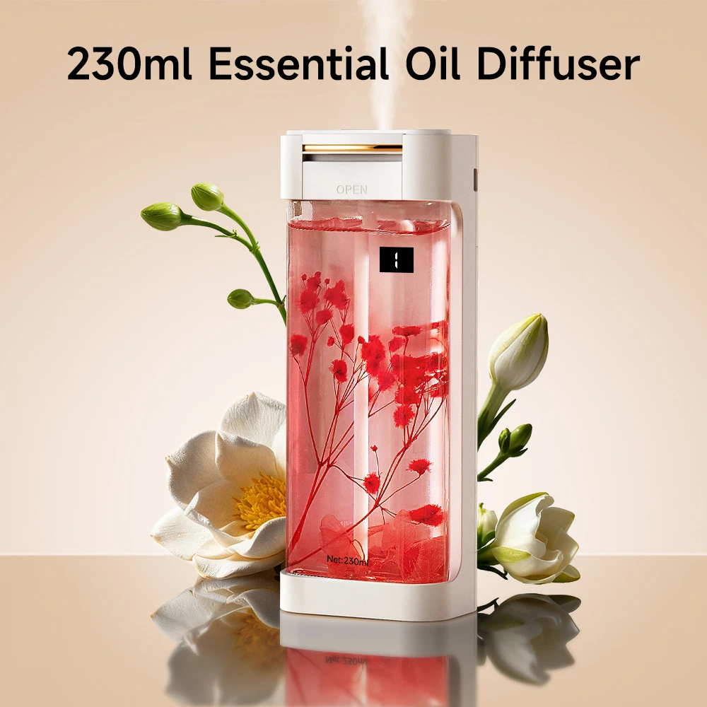 Difusor de aroma inteligente de 230 ml, ambientador automático con recambios, pulverizador de niebla de aceite esencial premium, fragancia duradera