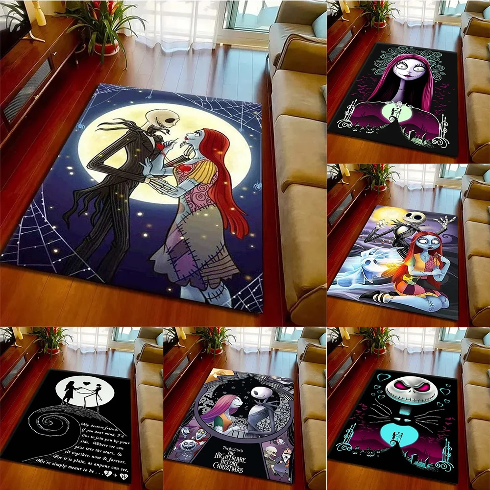 MINISO Disney Horror Jack Skeleton Print Carpet Bathroom Doormat Living Room Bedroom Decor Floor Mat Sofa Rug Outdoors Door Mat