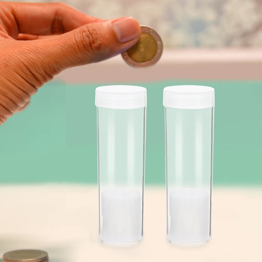 

10pcs Storage Tubes 27Mm Clear Plastic Holders Screw Lid Container For Coins Collection Quarter Nickel Tubes Coin