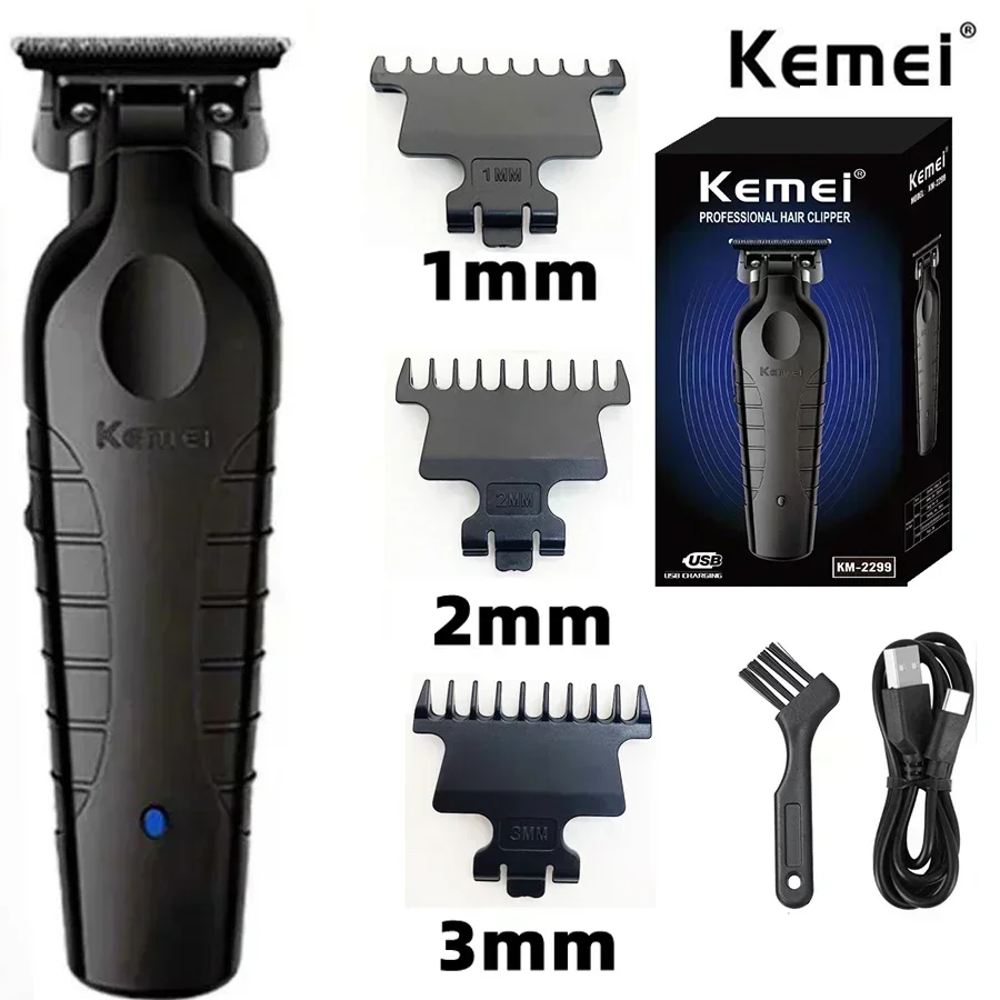 Kemei KM-2299 Men's Hair Clipper Professional Electric Hair Clipper USB Rechargeable Barber Trimmer Men's Electric Hair Clipper