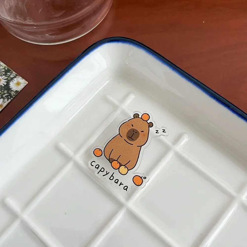 Exquisite Brustnadel, Acryl-Capybara-Pin, niedliches Kapibara-Tierabzeichen, modische schöne Capybara-Pin-Röcke