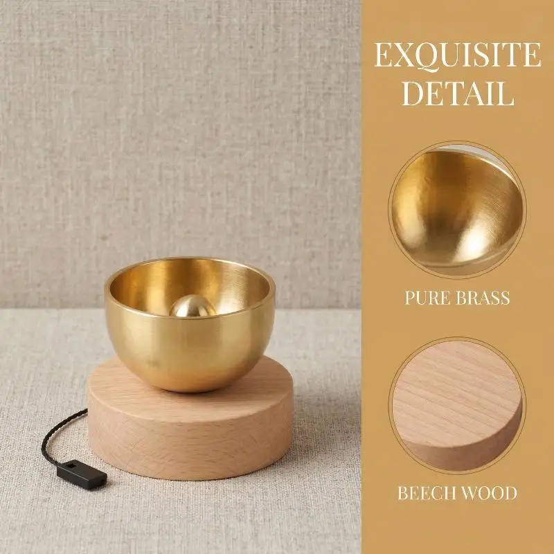 Singing Bowl Set Mini Zen Meditation Brass Sound Bowl for Personal Yoga Practice and Calm Focus