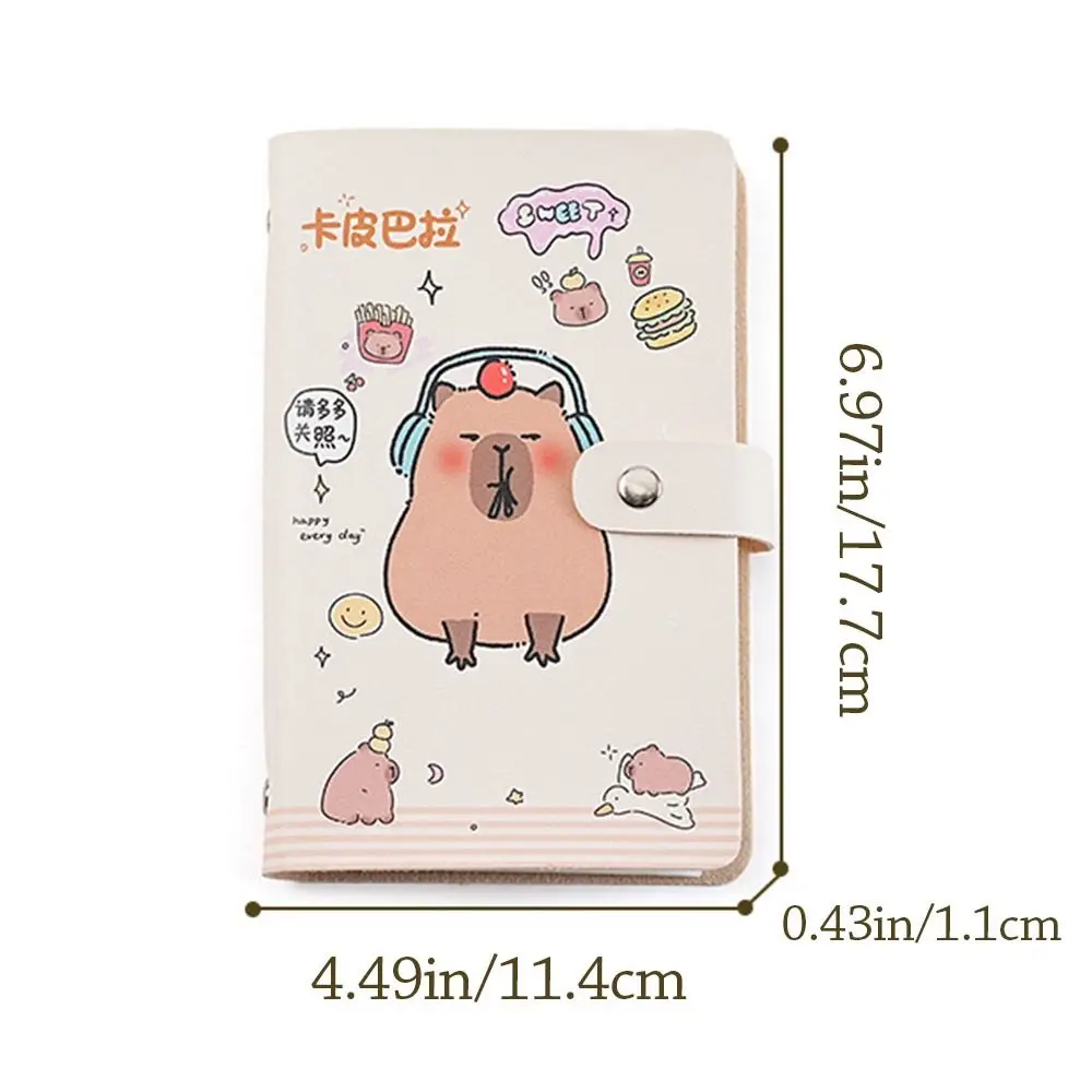 Capybara 100 Envelopes Money Saving Challenge Large Capacity PU Mini Binder Savings Challenge Reusable Waterproof