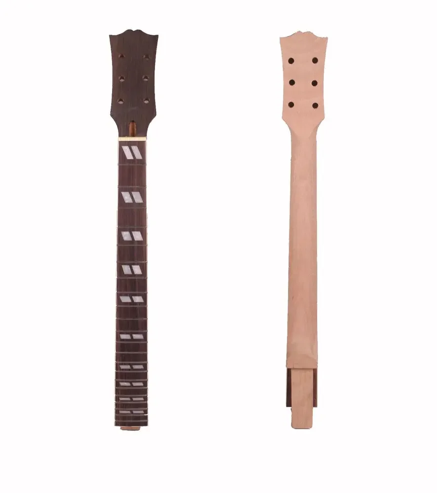 

Yinfente 22 Fret Guitar Neck 24.75inch Split Block Inlay Rosewood Fretboard Set in Style Unfinished Truss Rod Adjust At Head