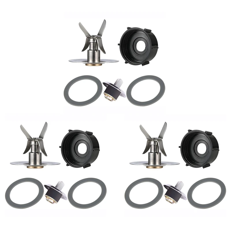 Replacement Part for Oster Blender 3Pcs Blade & 3Pcs Blender Jar Base & 6 Pcs Gasket Seals & 3Pcs Square Drive