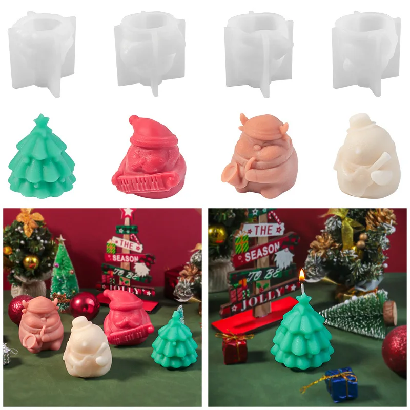 

Силиконовая форма для свечей с изображением лося, 3D снеговика, мыло, форма для литья из гипсовой смолы, инструмент для выпечки шоколадного торта «сделай сам», Рождественский подарок