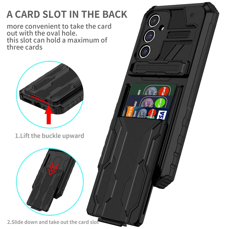 For Samsung Galaxy A14 A34 A54 5G Case Armor Kickstand With Card Slot Phone Case For Samsung A04 A24 4G A 14 34 54 04 Back Cover