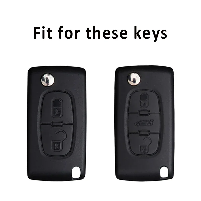 Shell Fob For Peugeot 207 307 308 407 607 807 For Citroen C2 C3 C4 C5 C6 2/3 Buttons TPU Car Flip Key Case Cover Accessories