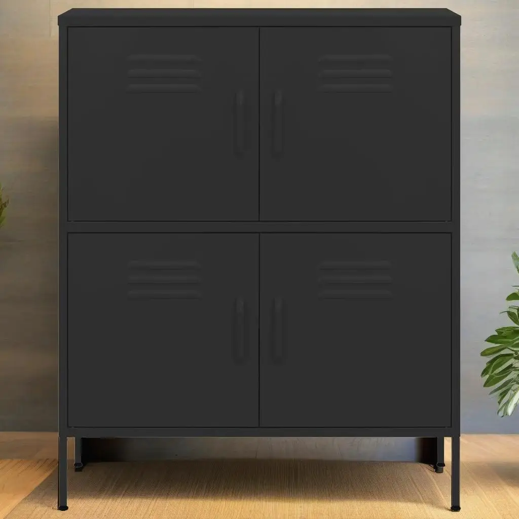 

31.5x13.8x40 Black Steel Storage Cabinet - Durable Organizer for Home & Office