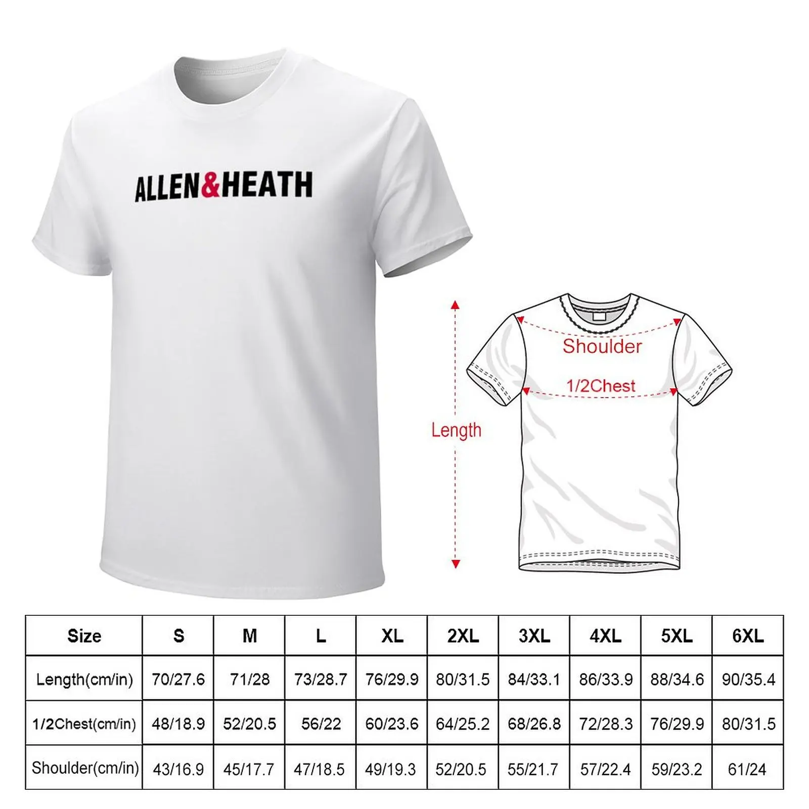 Allen & Heath T-Shirt plus sizes quick-drying workout shirts for men