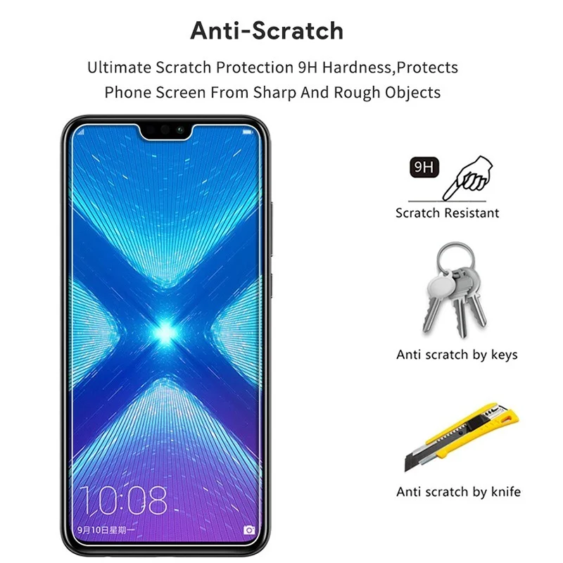 Honor 8x glass on for huawei honor 8x honer hono 8c 8 x Lite screen protector protective tempered glas film huavei x8 c8 8lite