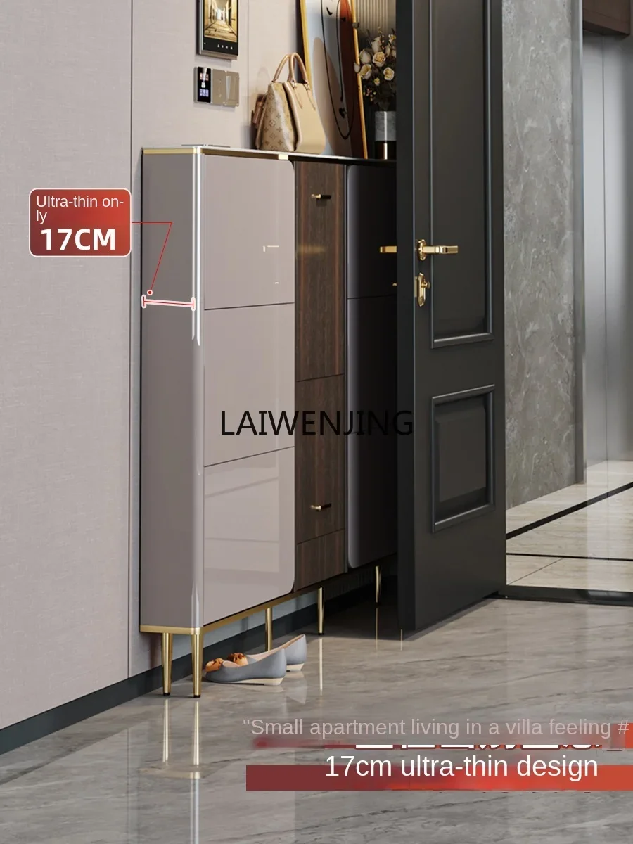 

Light luxury ultra-thin shoe cabinet household minimalist entrance very narrow locker explosion