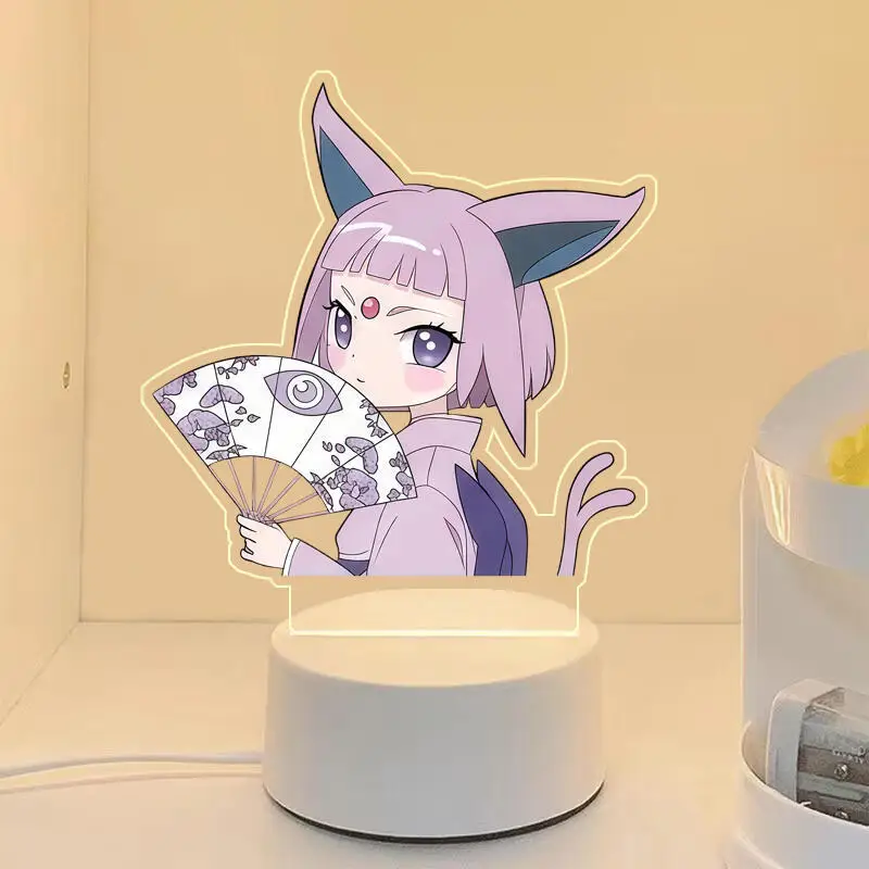 

Ночник с персонификацией персонажей Espeon, Eevee, Jolteon, Flareon, Vaporeon, монохромная лампа, аниме-мультфильмы, прикроватная лампа, подарки