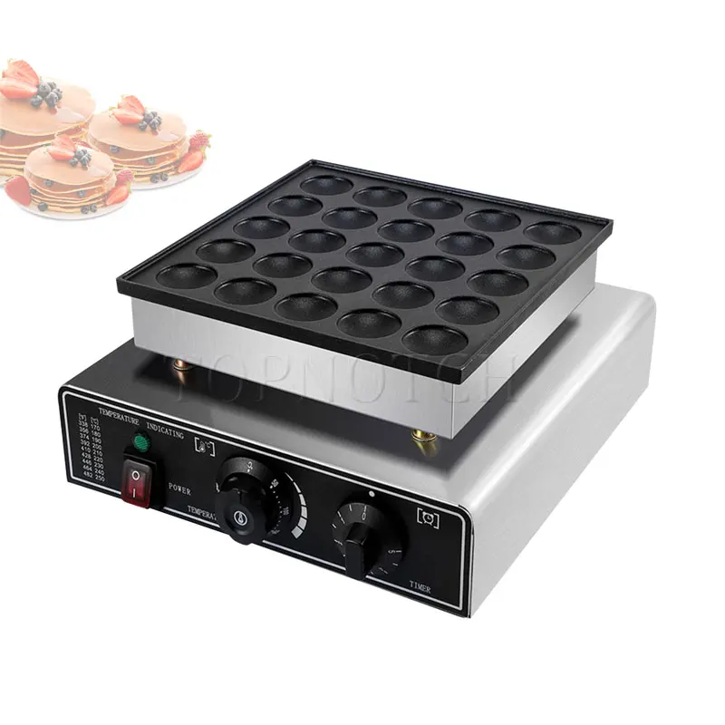 Commercial Electric 25Holes Mini Dutch Pancake Maker Machine 900W Waffle Maker Dutch Poffertjes Grill Muffin Pancake Bread Make