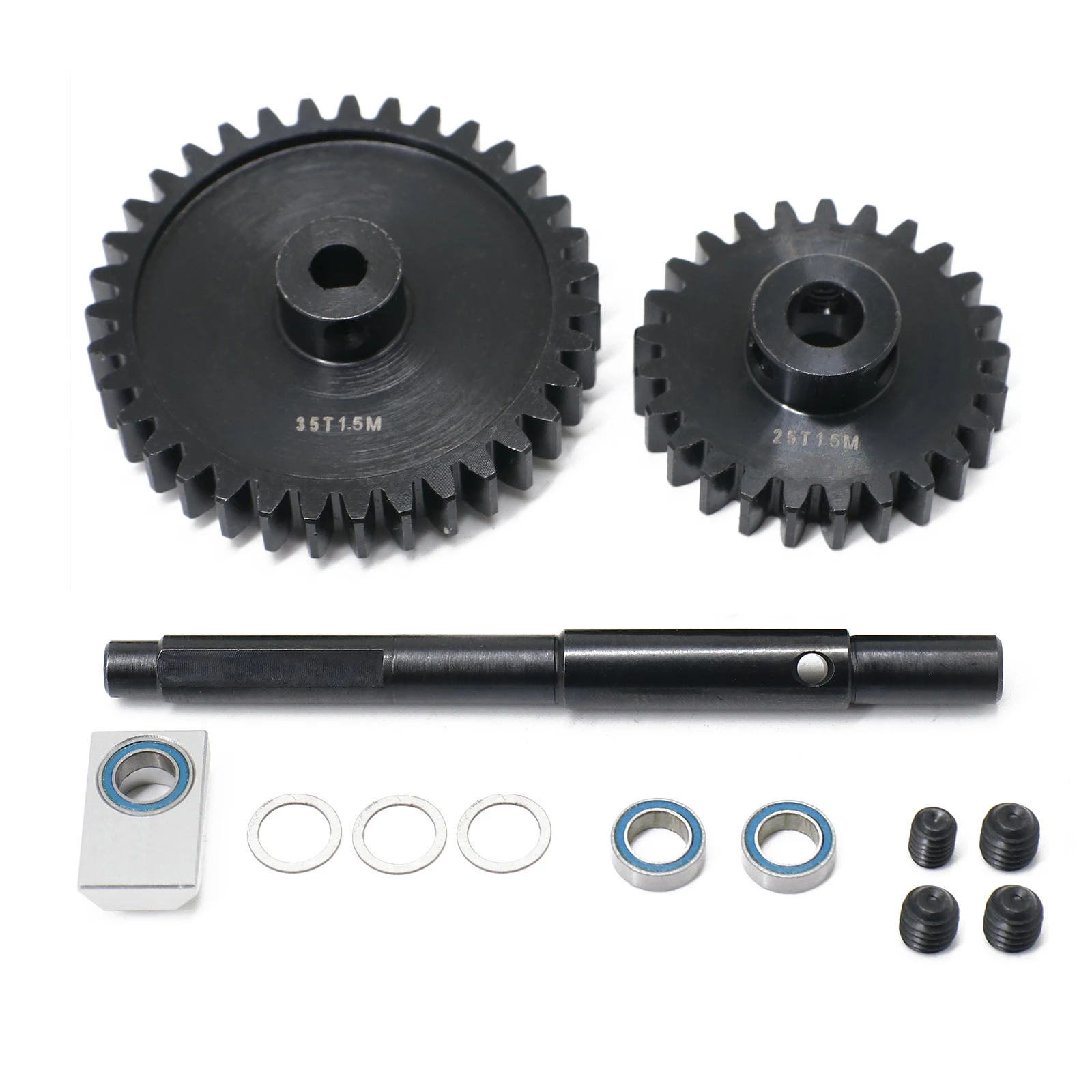 

CNC 45# HD Steel 1.5Mod 25T 35T Pinion Gear Spur Gear Set for 1/5 Traxxas X-Maxx XMAXX RC Car Upgrade Parts