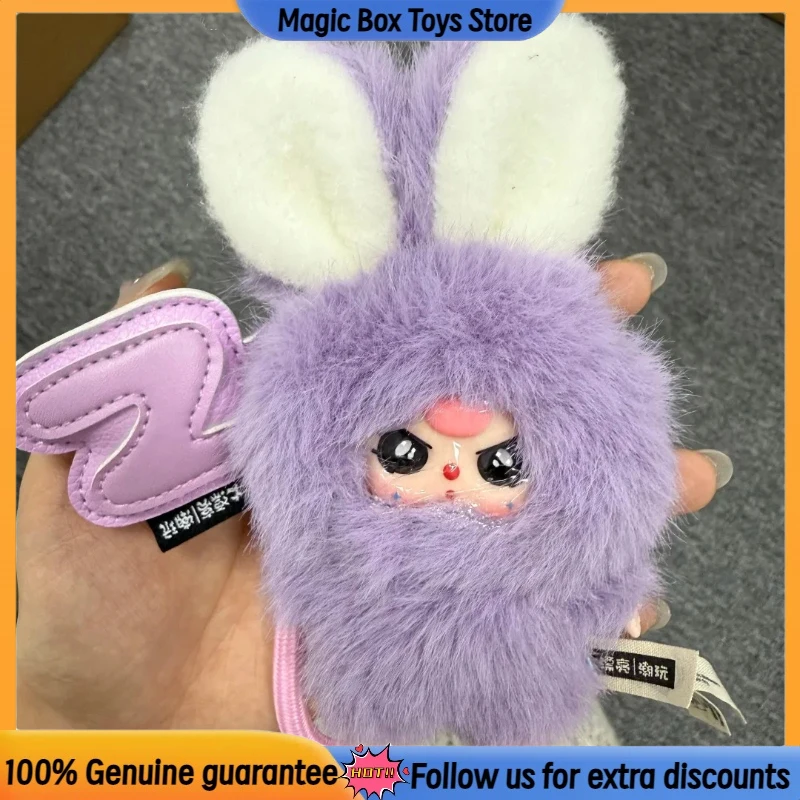 Genuíno bebê três super mini coelho caixa cega brinquedo bonito vinil carta saco pingente caixa mistério menina chaveiro aniversário presente na moda
