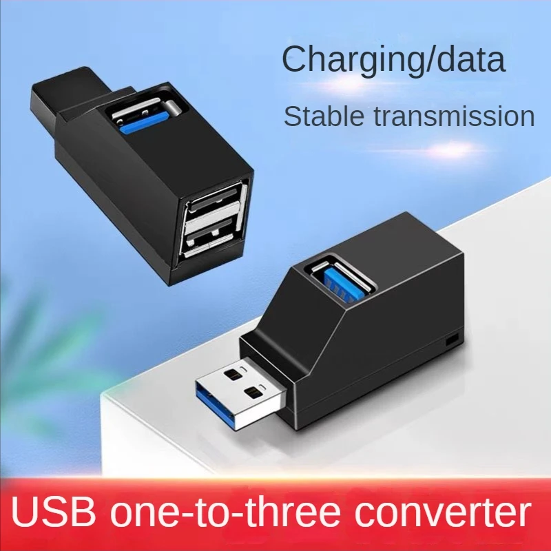 Extensor de adaptador de concentrador USB, Mini caja divisora de 3 puertos para PC, portátil, teléfono móvil, lector de disco U de alta velocidad