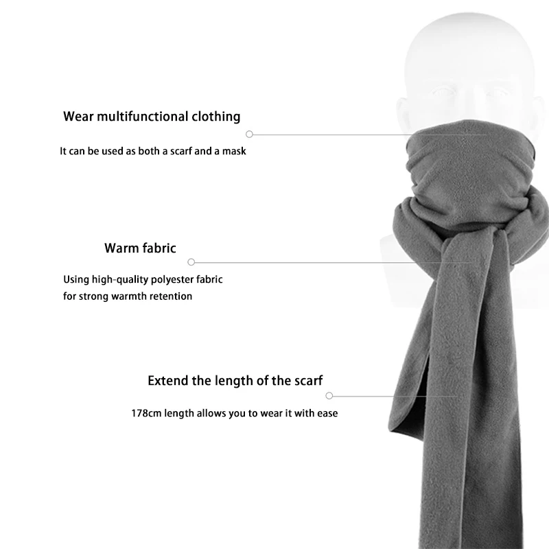 جديد الدراجات القطبية الصوف وشاح دافئ للنساء الرجال الفتيات الصلبة قناع الأوشحة لينة القطن الباشمينا شال الشتاء التفاف منديل
