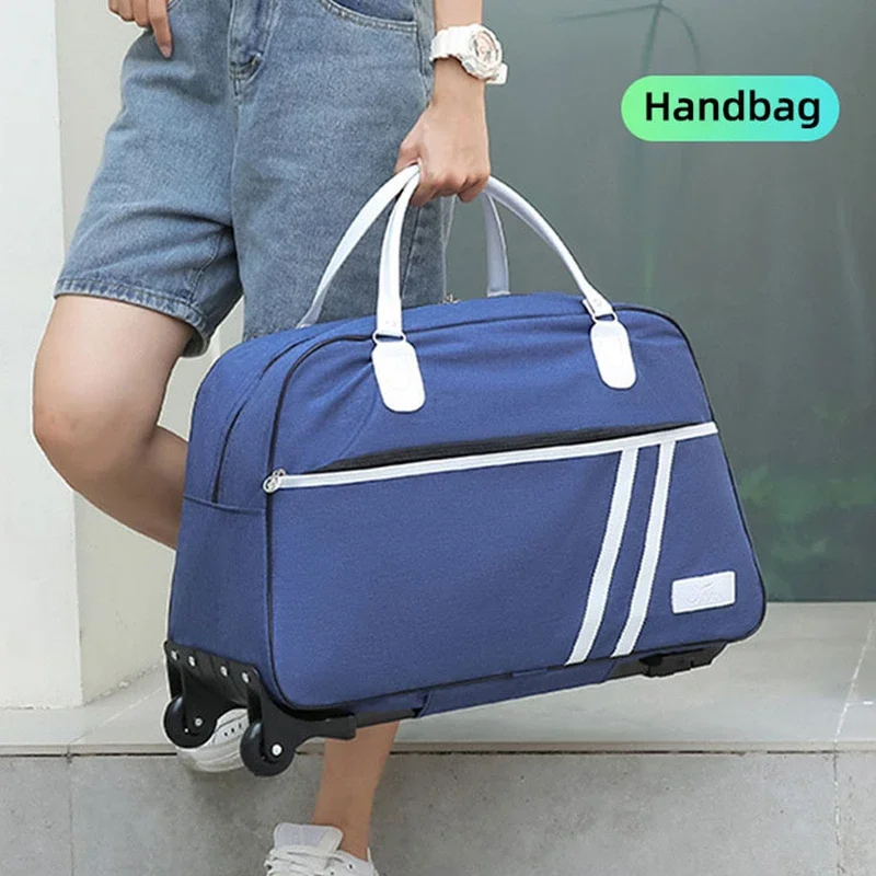 Travel Bags Short-trip Luggage Trolly Case Foldable Handbag Suitcase Oxford Waterproof With Wheels Large Capacity Trolley Bag