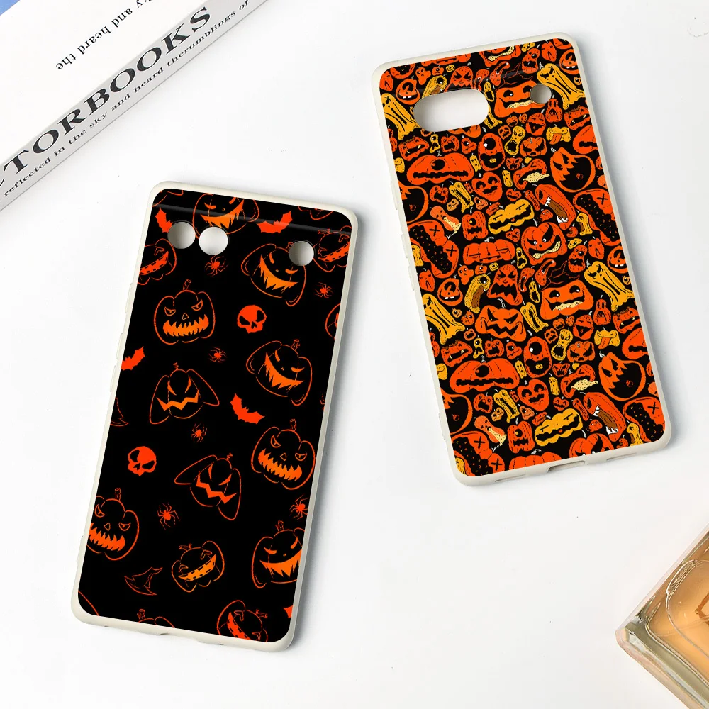 

Halloween Pumpkin Phone Case for Google Pixel 7a 7Pro 7 Cover for Pixel 6a 6 6Pro Shockproof Soft Liquid Silicone Coque Capa