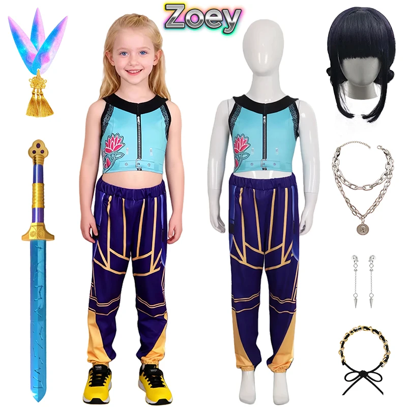

K-Pop Movies Demon Hunter Kids Clothes Festival Children's Cosplay Star Zoey Performance Costume Carnival Party Girls Outfits