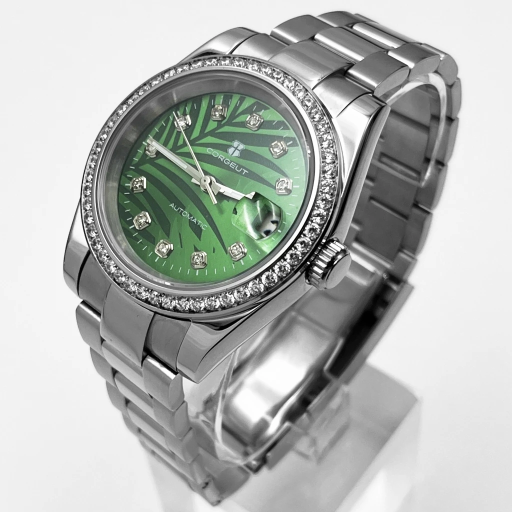 

NH35 36mm/39mm Luxury Sapphire Crystal Sterile Green Dial Automatic Watch Silver Stainless Steel Case NH35 Movement