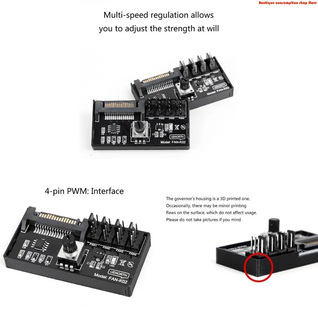 L9NA Intelligent PWM Fan Controller for PC Workstations Synchronizes 4 Cooling Fan with Stable RPM Regulation