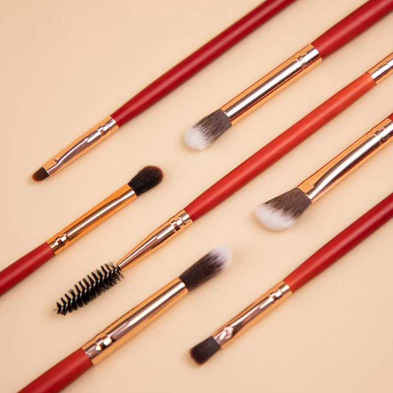 RANCAI7Eyeshadow Fiber Hair Set completo Pennelli per trucco occhi Pennello per eyeliner Correttore per sopracciglia