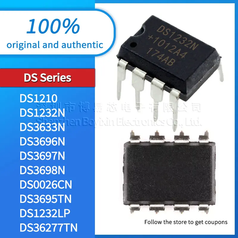 

Original genuine DS0026CN DS1210 DS1232N DS3633N DS3696N DS3697N DS3698N DS36277TN DS3695TN DS1232LP package DIP-8