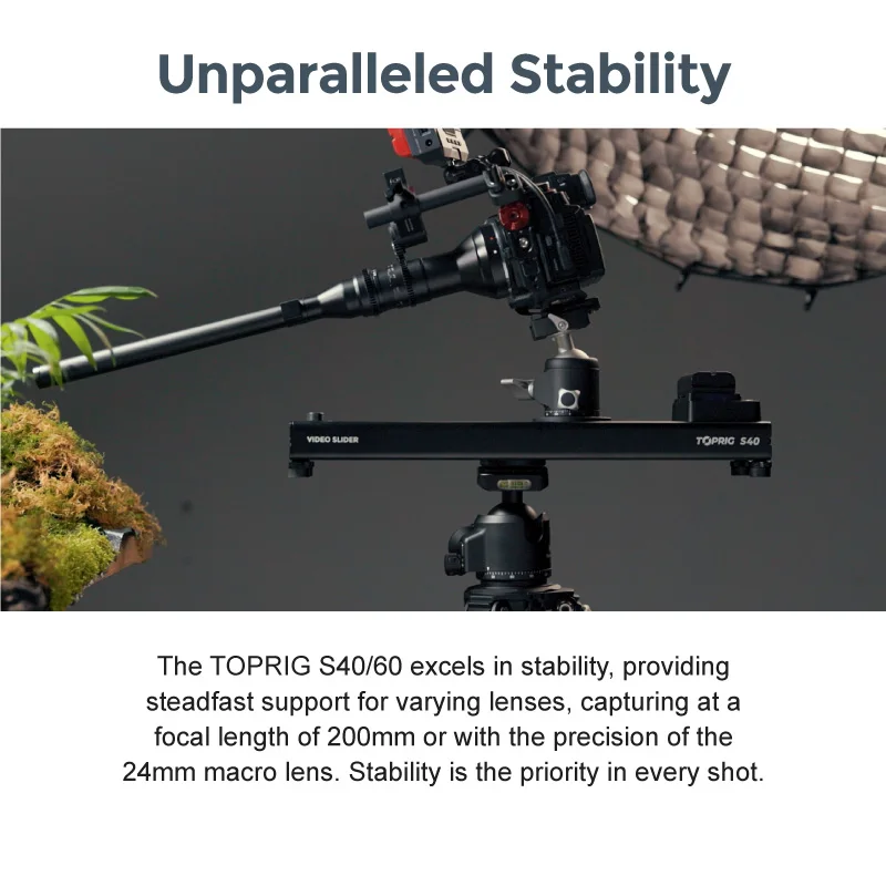 Toprig S40 motorized camera slider video photo dolly slider systems for macro photography,Follow focus,photographic studio kit