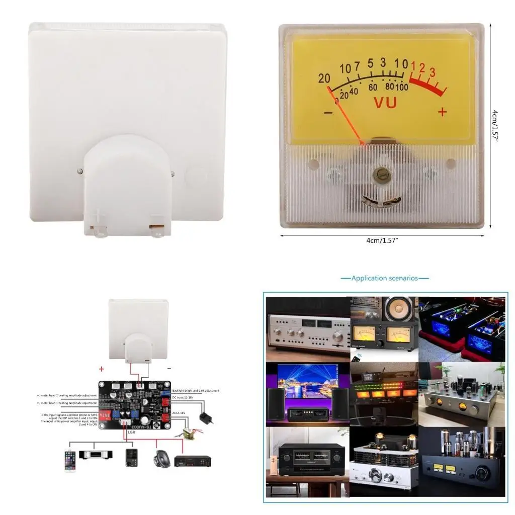 

652F модернизированный уровень измерителя Уровень Уровень Vu Meter Audioer Meter усилитель Meter Желтая подсветка для аудио